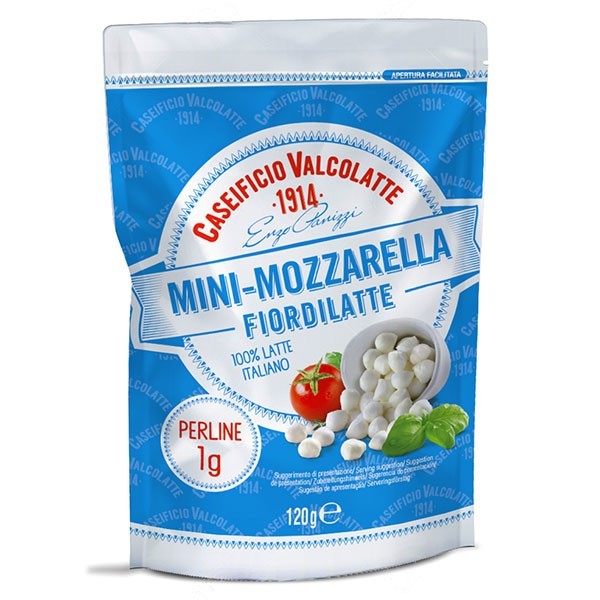 Mini Mozzarella (Komjölk) 120 g Valcolatte - 1