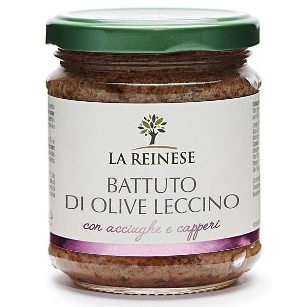 Battuto di olive leccino - Bruschetta på leccino-oliver med ansjovis och kapris 180 g La Reinese - 1