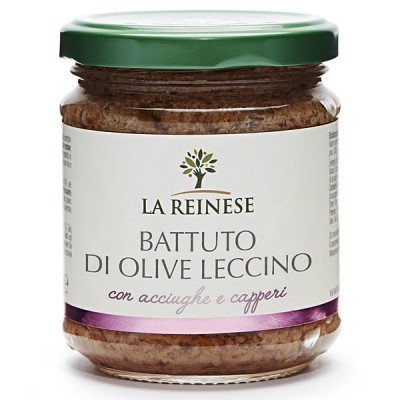Battuto di olive leccino - Bruschetta på leccino-oliver med ansjovis och kapris 180 g La Reinese - 1