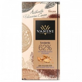 Fondente 62% con biscotto al gusto di amaretto 100 g Vanini - 1